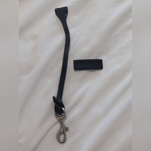 Dooney & Bourke Black Leather Replacement Parts Key Strap And Small Logo Tag Set